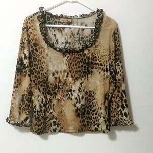 Cdw Leopard Print Women's Top Size Large